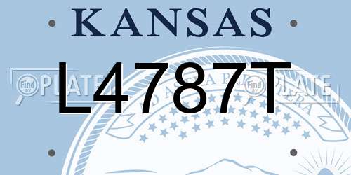 L4787T Kansas License Plate