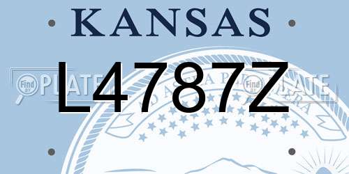 L4787Z Kansas License Plate