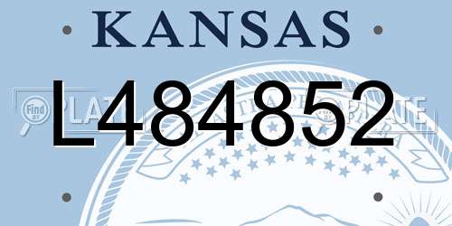 L484852 Kansas License Plate