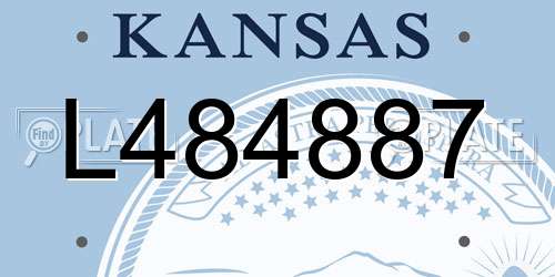 L484887 Kansas License Plate