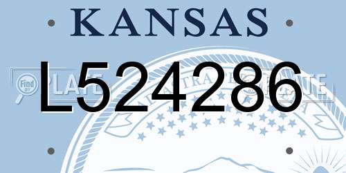 L524286 Kansas License Plate