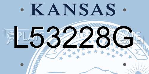 L53228G Kansas License Plate