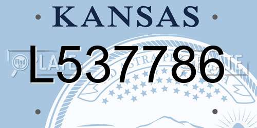 L537786 Kansas License Plate