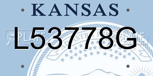L53778G Kansas License Plate