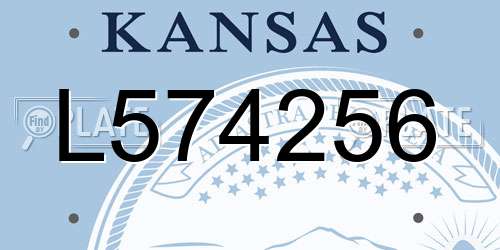 L574256 Kansas License Plate