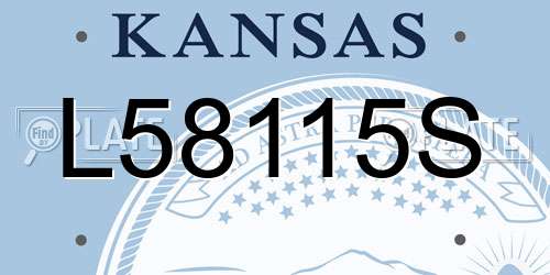L58115S Kansas License Plate