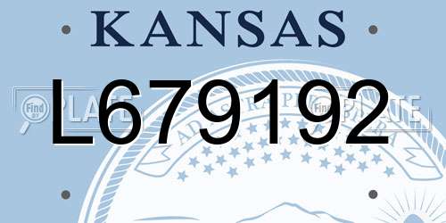 L679192 Kansas License Plate