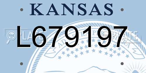 L679197 Kansas License Plate