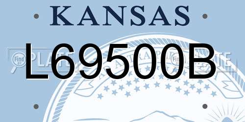 L69500B Kansas License Plate