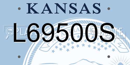 L69500S Kansas License Plate