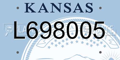 L698005 Kansas License Plate