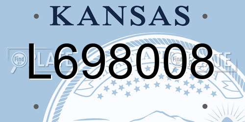 L698008 Kansas License Plate