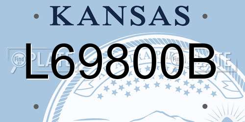 L69800B Kansas License Plate