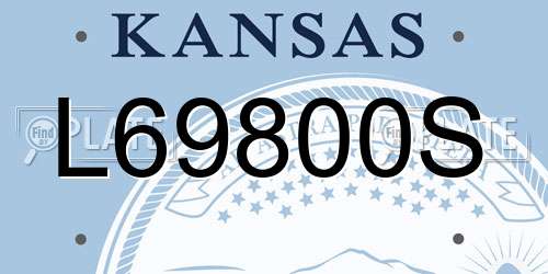 L69800S Kansas License Plate