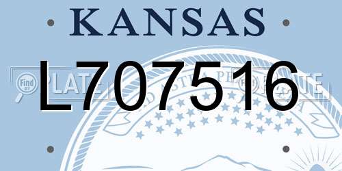 L707516 Kansas License Plate