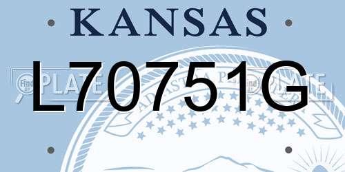 L70751G Kansas License Plate