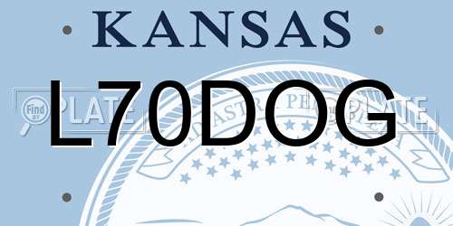 L70DOG Kansas License Plate