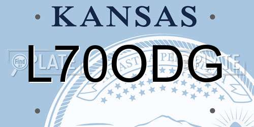 L70ODG Kansas License Plate