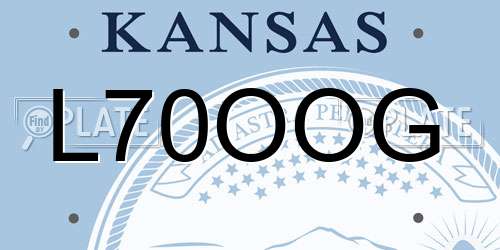 L70OOG Kansas License Plate