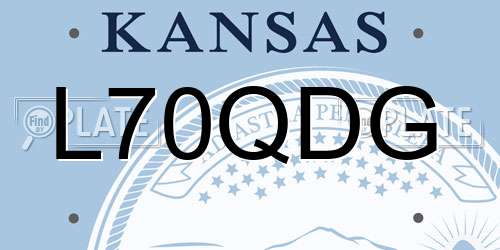 L70QDG Kansas License Plate