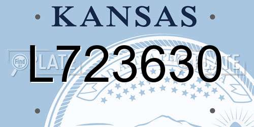 L723630 Kansas License Plate