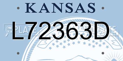 L72363D Kansas License Plate