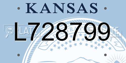 L728799 Kansas License Plate