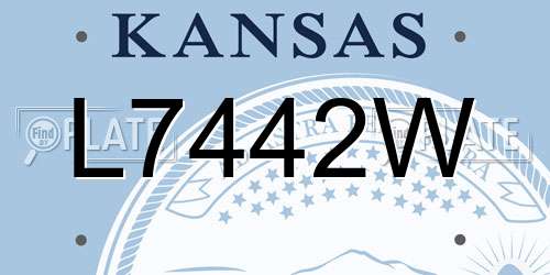 L7442W Kansas License Plate