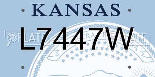 L7447W Kansas License Plate