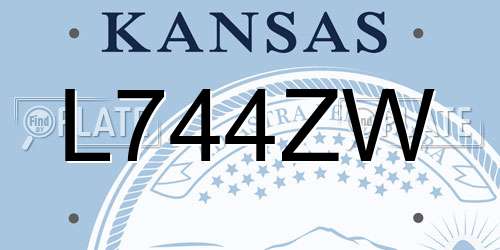L744ZW Kansas License Plate