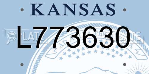 L773630 Kansas License Plate