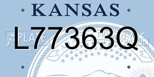 L77363Q Kansas License Plate