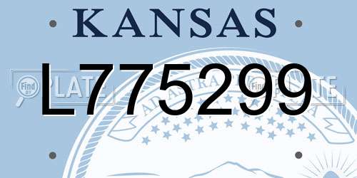 L775299 Kansas License Plate