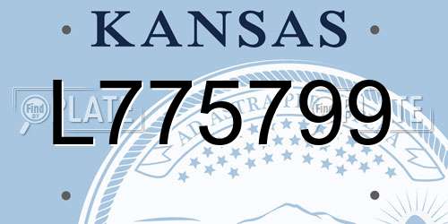 L775799 Kansas License Plate