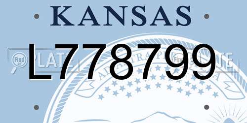 L778799 Kansas License Plate
