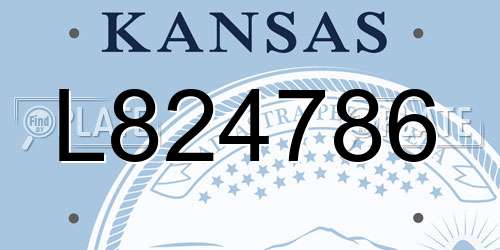L824786 Kansas License Plate