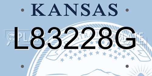 L83228G Kansas License Plate