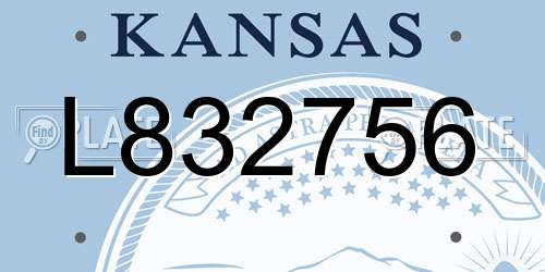 L832756 Kansas License Plate