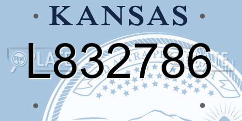 L832786 Kansas License Plate