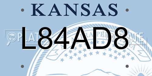 L84AD8 Kansas License Plate