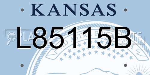 L85115B Kansas License Plate