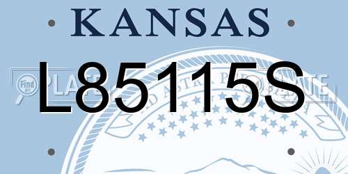 L85115S Kansas License Plate