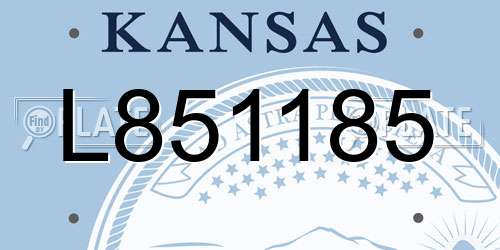 L851185 Kansas License Plate