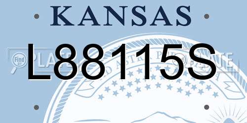 L88115S Kansas License Plate