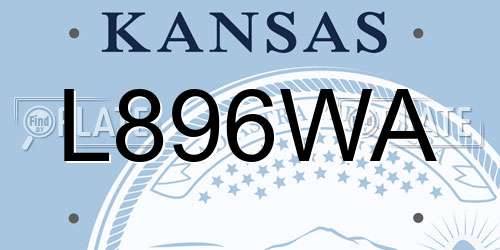 L896WA Kansas License Plate