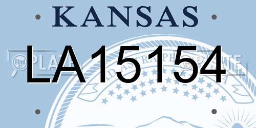 LA15154 Kansas License Plate