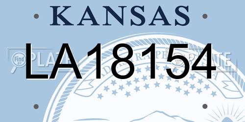 LA18154 Kansas License Plate