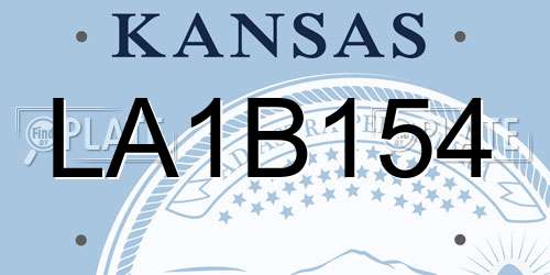 LA1B154 Kansas License Plate