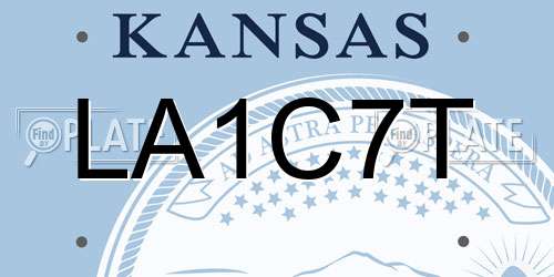 LA1C7T Kansas License Plate