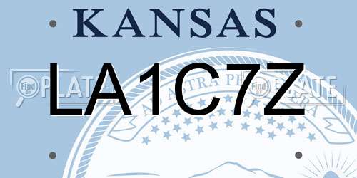 LA1C7Z Kansas License Plate